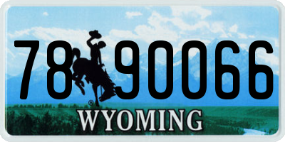 WY license plate 7890066