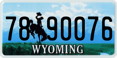 WY license plate 7890076