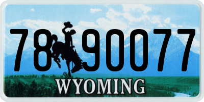 WY license plate 7890077