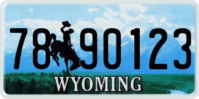 WY license plate 7890123