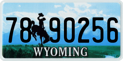 WY license plate 7890256