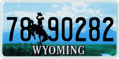 WY license plate 7890282