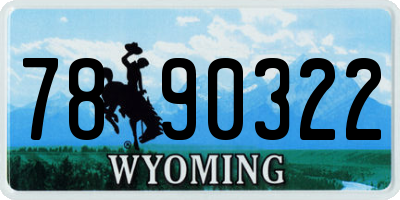 WY license plate 7890322