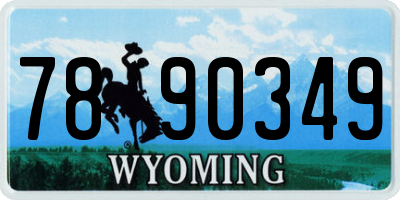 WY license plate 7890349