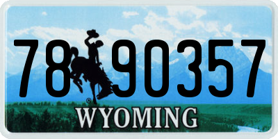WY license plate 7890357
