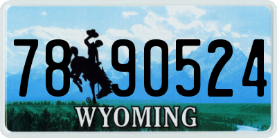 WY license plate 7890524