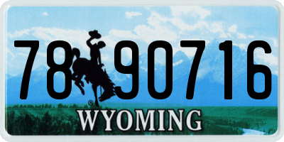 WY license plate 7890716