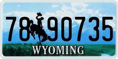 WY license plate 7890735
