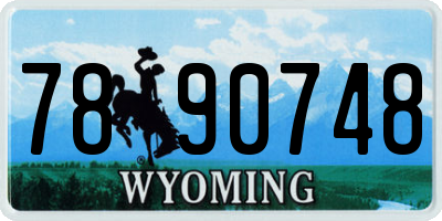 WY license plate 7890748