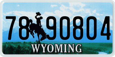 WY license plate 7890804