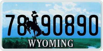 WY license plate 7890890