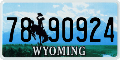 WY license plate 7890924