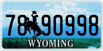 WY license plate 7890998