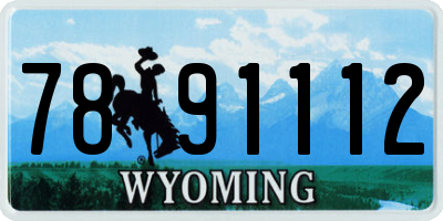 WY license plate 7891112