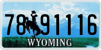 WY license plate 7891116