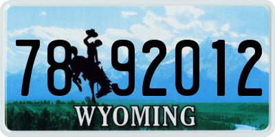 WY license plate 7892012