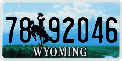 WY license plate 7892046