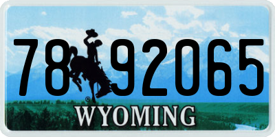 WY license plate 7892065