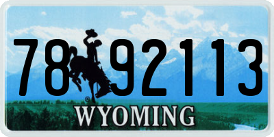 WY license plate 7892113