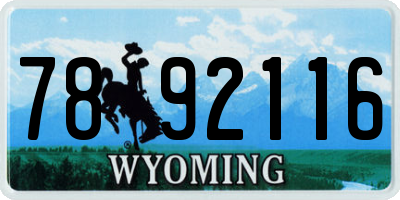 WY license plate 7892116