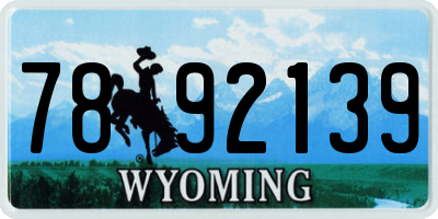 WY license plate 7892139