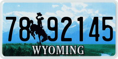 WY license plate 7892145