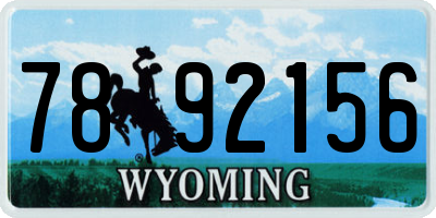 WY license plate 7892156