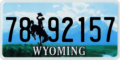 WY license plate 7892157