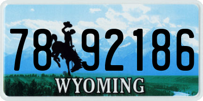 WY license plate 7892186