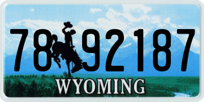 WY license plate 7892187