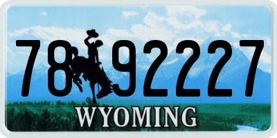 WY license plate 7892227