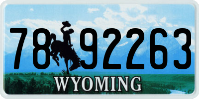 WY license plate 7892263