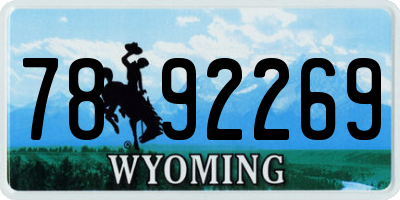 WY license plate 7892269