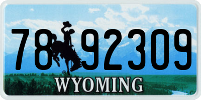 WY license plate 7892309