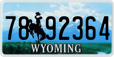 WY license plate 7892364