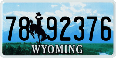 WY license plate 7892376