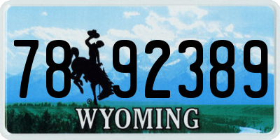 WY license plate 7892389