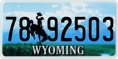 WY license plate 7892503