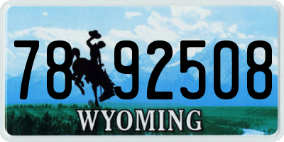 WY license plate 7892508