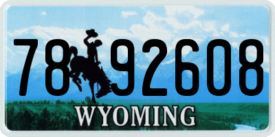 WY license plate 7892608