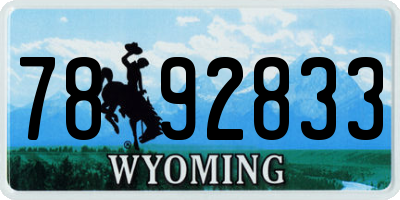 WY license plate 7892833