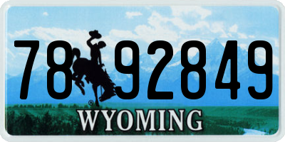 WY license plate 7892849