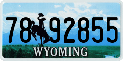 WY license plate 7892855
