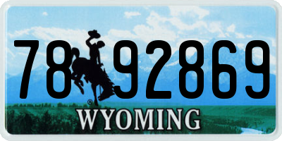 WY license plate 7892869