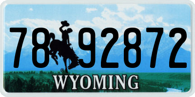 WY license plate 7892872