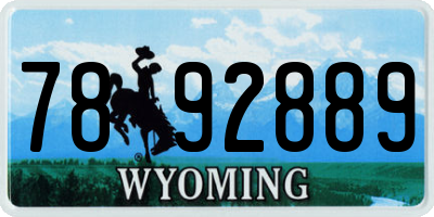 WY license plate 7892889