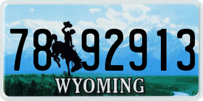 WY license plate 7892913
