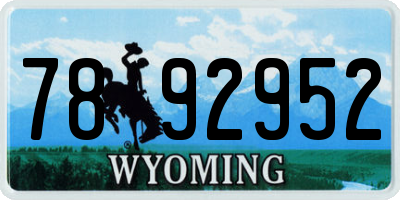 WY license plate 7892952
