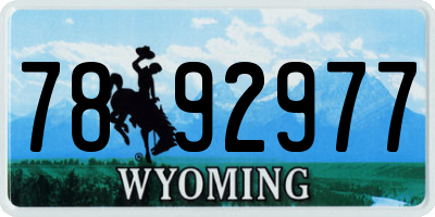 WY license plate 7892977