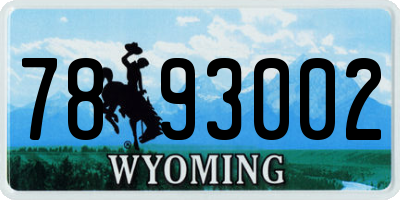 WY license plate 7893002